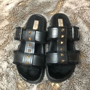 Valentino Fur Slides